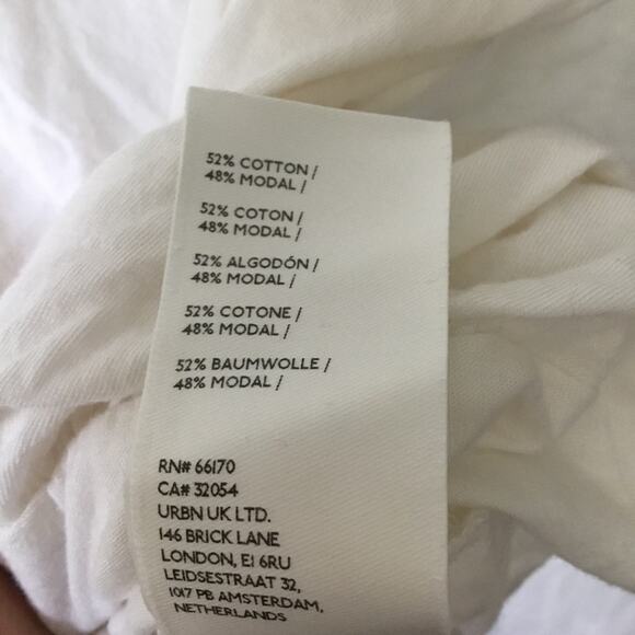 Anthropologie White Draped Short-Sleeve Crop T-Shirt - Picture 8 of 16